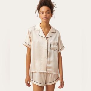 Morgan Lane Katelyn Fiona Silk Pajama Set in Cloud Pink NWT
